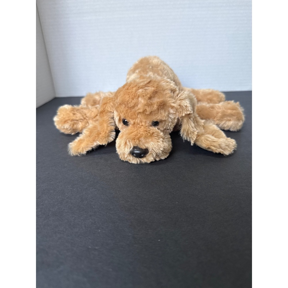 Gund Puddles Plush Dog 13025 Tan Floppy Puppy Stuffed Animal Red Collar 9 inch